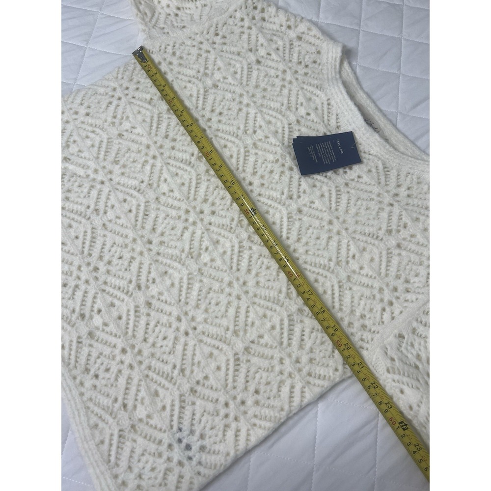 Universal Thread Ivory Crochet Knit Sweater Boho‎ Cottagecore Soft Girl Top Sz M - Picture 5 of 7
